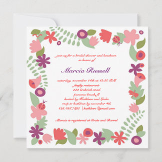 Invitación a la ducha de novia en el jardín