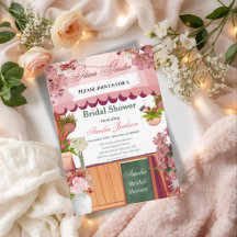 Invitación a la ducha de novia en el jardín de flo
