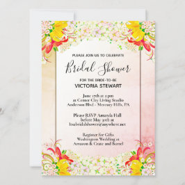 Invitación a la ducha de novia en el jardín de flo