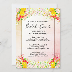 Invitación a la ducha de novia en el jardín de flo