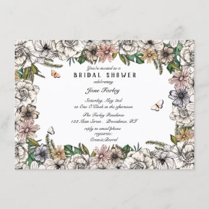Invitación a la ducha de novia en el jardín de mar