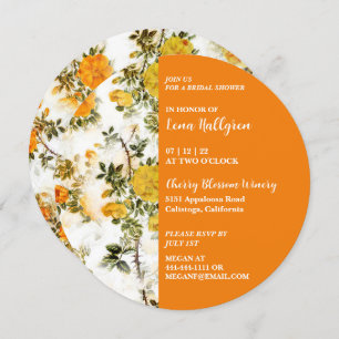 Invitación a la ducha de novia en el jardín de ros