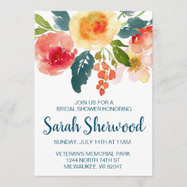 Invitación a la ducha de novia en el jardín floral