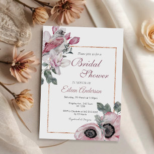Invitación a la ducha de novia en el jardín floral
