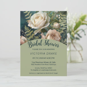 Invitación a la ducha de novia en el jardín Rosa