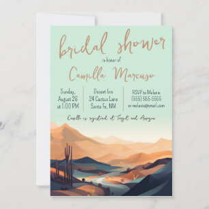 Invitación a la ducha de novia en el paisaje del d