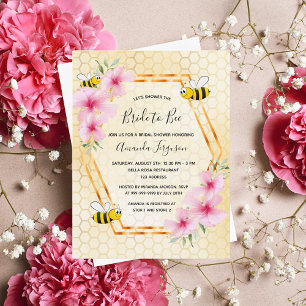 Invitación a la ducha de novia en el panal de miel