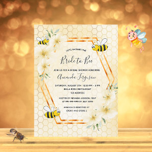 Invitación a la ducha de novia en el panal de miel