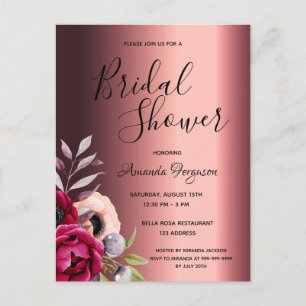 Invitación a la ducha de novia en florines de Borg
