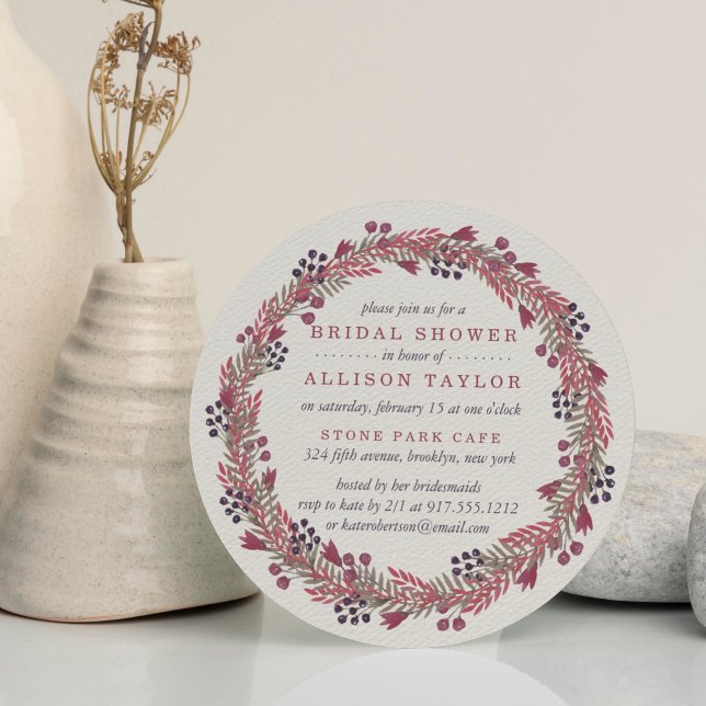 Invitación a la ducha de novia en invierno Berry (Subido por el creador)