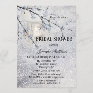 Invitación a la ducha de novia en invierno con nie