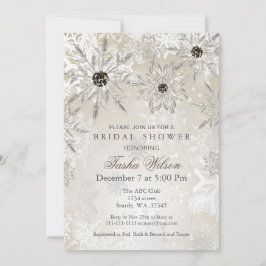 Invitación a la ducha de novia en invierno con pla