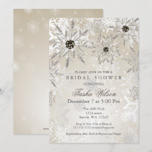 Invitación a la ducha de novia en invierno con pla