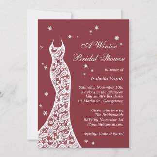 Invitación a la ducha de novia en invierno de Mars