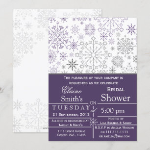 Invitación a la ducha de novia en invierno gris mo