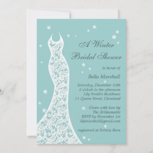 Invitación a la ducha de novia en invierno turques