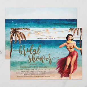 invitación a la ducha de novia en la escena tropic