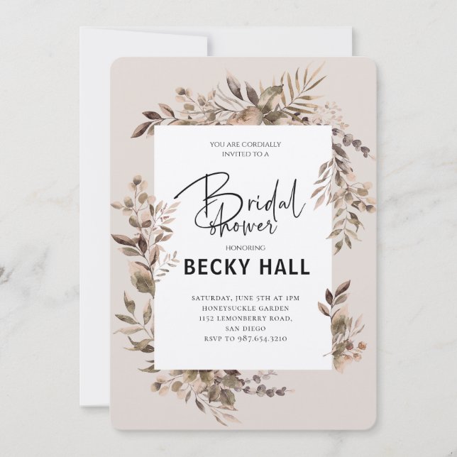 Invitación a la ducha de novia en la frontera verd (Anverso)