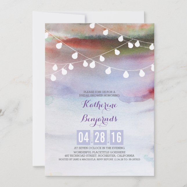 invitación a la ducha de novia en la playa de colo (Anverso)