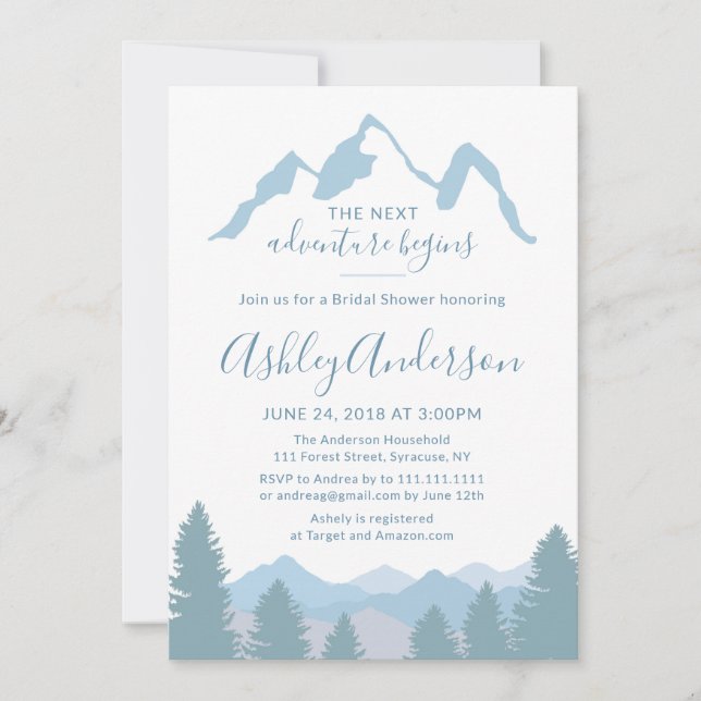 Invitación a la ducha de novia en los bosques de l (Anverso)