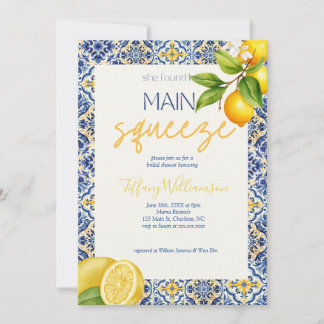 Invitación a la ducha de novia en mosaico italiano