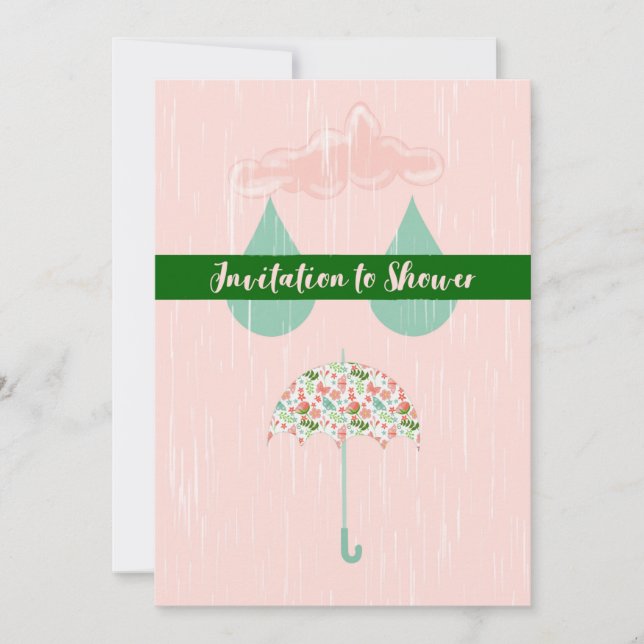 Invitación a la ducha de novia en rosa (Anverso)