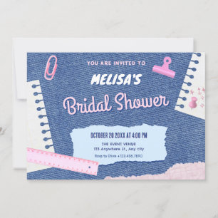Invitación a la ducha de novia estética Y2k