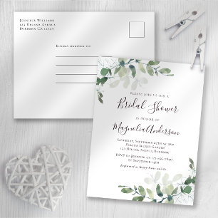 Invitación a la ducha de novia Eucalyptus