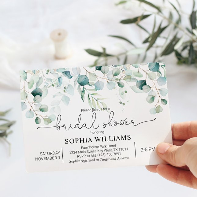 Invitación a la ducha de novia Eucalyptus (Subido por el creador)