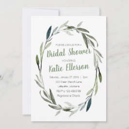Invitación a la ducha de novia Eucalyptus Greenery