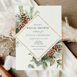 Invitación a la ducha de novia Evergreen y Pine en