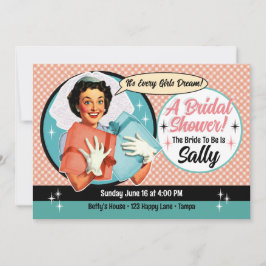 Invitación a la ducha de novia feliz - rosa