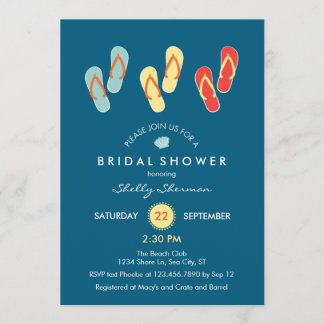 Invitación a la ducha de novia Flip Flops en la pl