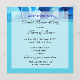 Invitación a la ducha de novia, flor azul