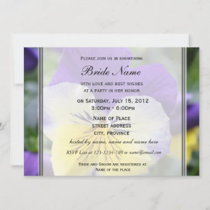 Invitación a la ducha de novia, flor de color azul