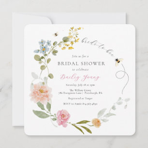 Invitación a la ducha de novia floral