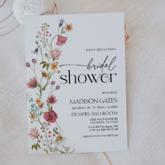 Invitación a la ducha de novia floral