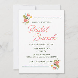 Invitación a la ducha de novia floral
