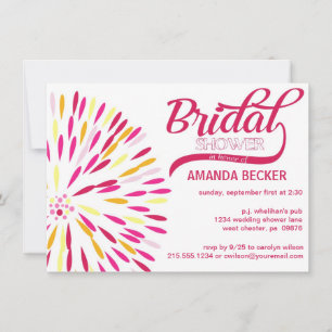 Invitación a la ducha de novia floral abstracta