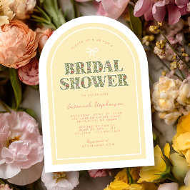 Invitación a la ducha de novia floral amarilla