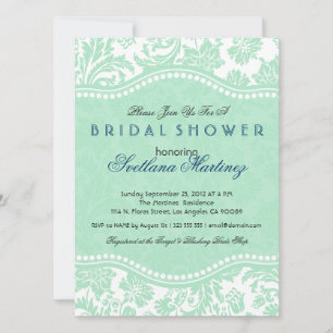 Invitación a la ducha de novia floral blanca y min