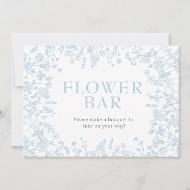 Invitación a la ducha de novia floral Chinoiserie  (Anverso)