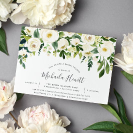 Invitación a la ducha de novia floral de Alabaster