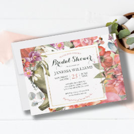 Invitación a la ducha de novia floral de bonito Ga