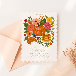 Invitación a la ducha de novia floral de calabaza