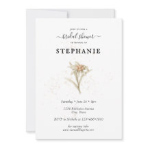 Invitación a la ducha de novia floral de Edelweiss