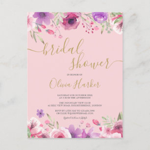 Invitación a la ducha de novia floral de flores de
