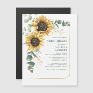 Invitación a la ducha de novia floral de girasol v