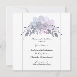 Invitación a la ducha de novia floral de invierno