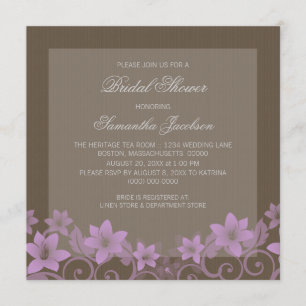 Invitación a la ducha de novia floral de Lilac Rus